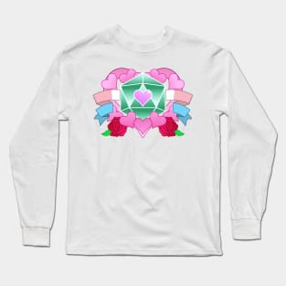 DiceHeart - Trans Banner, Green Dice Long Sleeve T-Shirt